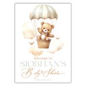 Baby Shower Welcome Sign - Hot Air Balloon - Neutral