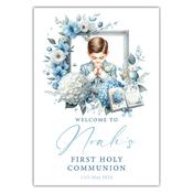 Communion Party Sign - Blue Frame