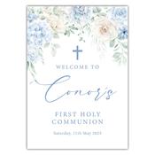 Communion Welcome Sign - Dusty Blue
