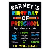 First Day Of Pre-School Sign
