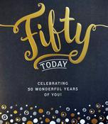 Hallmark Fifty Today black card with Gold foil 25453609 – BizPOST