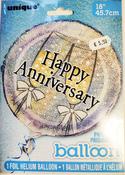 Happy Anniversary 18inch Foil Balloon Champagne Glasses 55525 image