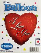 I love you 18inch Foil Balloon with gold hearts design 16756P image