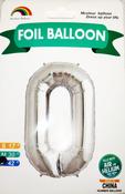Silver Giant Number 0 Foil Balloon 17 x 28 x 42inches image