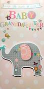 Hallmark On the birth of your baby Granddaughter Card with elephant, butterflies &amp;amp; flowers 25452562 – BizPOST image