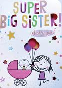 Hallmark Super Big sister Card die cut with pram 25452501 - BizPOST