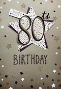 Hallmark 3D Effect Attachments, Gold Foil Lettering and Design Details, Happy 80th Birthday greeting card 11525945 - BizPOST image