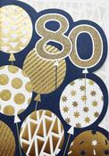 Hallmark Diamond Lights, Die-cut Elements, Embossed, Gold Foil Lettering and Design Details, 80th Birthday greeting card 25488671 - BizPOST image