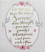 Hallmark Heart Story Gold Foil Lettering As you all share this time of sorrow, draw strength from your family's Memories and from each other Sympathy greeting card 25484892 - BizPOST
