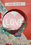 Hallmark Sequin Sensation Die Cut Fab Wife Birthday greeting card with reversible and Keepable element 25512742 - BizPOST image