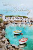 Hallmark Serene Scenes Birthday Card Harbour Scene - 25484851 - BizPOST image