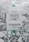 Hallmark  3D Effect Attachments Die-cut Elements Embossed Silver Foil Lettering and Design Details for you Dad and your Wife on your Wedding Day greeting card 11483731 - BizPOST