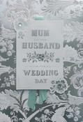 Hallmark  3D Effect Attachments Die-cut Elements Embossed Silver Foil Lettering and Design Details for you Mum and your Husband on your Wedding Day greeting card 11483773 - BizPOST