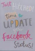 Hallmark Chit Chat Embossed Just Hitched time to Update your Facebook Status Wedding greeting card 11515245 - BizPOST