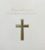 Hallmark Embossed Gold &amp;amp; Silver Foil Lettering &amp;amp; Effects Warm wishes as you Confirm Your Faith greeting card 25515727 - BizPOST image