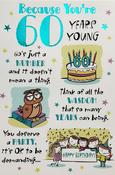 Hallmark Marmalade Foil Lettering &amp;amp; Effects Because You're 60 Years Young Birthday greeting card 25482739 - BizPOST image