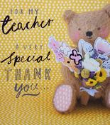 Hallmark Murray Bear Purple Foil Lettering &amp;amp; Design Details For My Teacher a very special Thank You greeting card 25458986 – bizpost.ie image