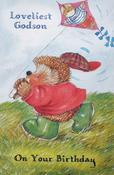 Hallmark Say Hello to Ed Hedgehog Loveliest Godson on your Birthday greeting card 25503821 - BizPOST image
