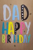 Hallmark Simply Neons Embossed Lettering Dad Happy Birthday greeting card 25494328 - BizPOST image