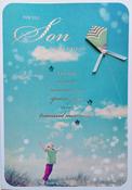 Hallmark Treasured Moments 3D Effect Attachments Die-cut Elements Silver Foil Lettering For You Son on your Birthday greeting card 25453537 - bizpost.ie image