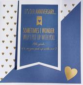 Hallmark Bracketology 3D Effect Attachments Die-cut Elements Gold Foil Lettering and Design Details It's Our Anniversary greeting card 25488807 - bizpost.ie image