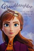 Hallmark FROZEN  II Granddaughter Birthday greeting card with  detachable hair clips 25531226 -bizpost.ie image