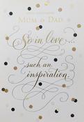 Hallmark Gold Foil Lettering &amp;amp; Design Details Happy Anniversary Mum &amp;amp; Dad So in Love such an inspiration greeting card 25478665 - bizpost.ie image