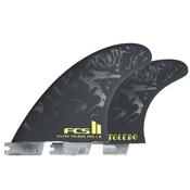 FCS II Medium FT Felipe Toledo PG Pro Thruster Surfboard Fins - Black Acid
