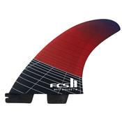 FCS II Medium MB Matt Biolas PCC Carbon + Aircore Thruster Surfboard Fins - Red Blue