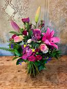 Pink Lily &amp; Orchid Flower Bouquet - Standard image