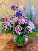 Lilac flower bouquet in Glass Vase - Classic (As Displayed) image