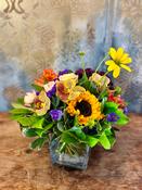 Sunflower Arrangement in Cube Vase - Classic (As Displayed) image