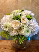Bouquet of Creams, Greens and Whites in Vase image