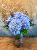Blue Hydrangea Flowers in Vase image