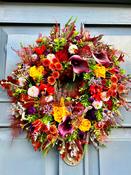 Fresh Door Wreath in Autumnal Colours