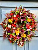 Fresh Door Wreath in Autumnal Colours - Classic (As Displayed) image