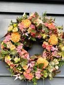 Fresh Door Wreath in Pink and Peach