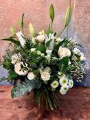 White Lily and Roses Flower Bouquet