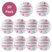 Inter County Gaelic Training Ball 10 Pack (White/Pink)
