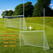 Set of 2 Multi Sport Steel Goal Posts 10ft x 6ft image