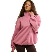 Womens Snap Collar Sierra Pink Velvet Sweatshirt