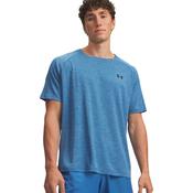 Mens UA Tech Textured Blue Tshirt image