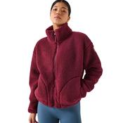 Womens Training Industry High Collar Fleece Jacket in Cherry Crush image