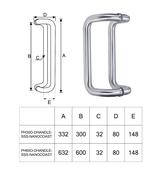 D Handle Stainless Stee 300mm &amp; 600mm Screw Centres image