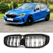 Gloss Black Double Slat Front Grille for BMW 1 Series F40 (2018-2024) — Body-Styling-Ireland