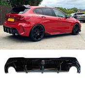 Gloss Black Rear Diffuser for BMW 1 Series M135i F40 (2018-2024) M Sport Dual Exit — Body-Styling-Ireland