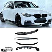 Matte Black Full Body Kit for BMW 3 Series F30 (2012-2019) M Sport Quad Exit — Body-Styling-Ireland