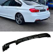 Gloss Black V1 Rear Diffuser for BMW 3 Series F30 F35 M saloon / estate Sport Dual Exit Left — Body-Styling-Ireland