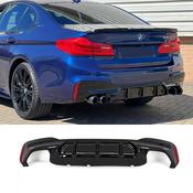 Gloss Black M5 Style Rear Diffuser for BMW 5 Series G30 G31 (2017-2024) M Sport Quad Exit — Body-Styling-Ireland