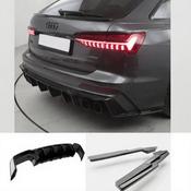 Audi A6 / S6 C8 S-Line Side Skirt Extensions, Gloss Black — Body-Styling-Ireland